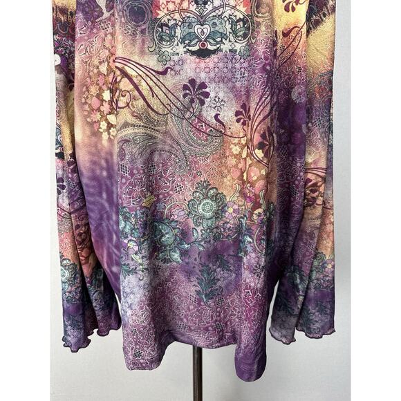 Women’s Plus 3X XCIT USA Vintage V Neck Long Sleeve Tunic Top Long Sleeve Fall - Picture 9 of 16